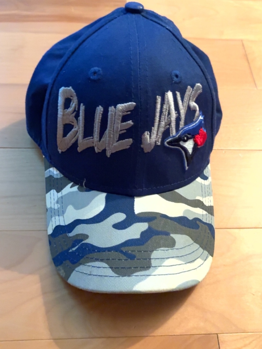 New Era Navy Blue Blue Jays Cap with Gray Camouflage Brim